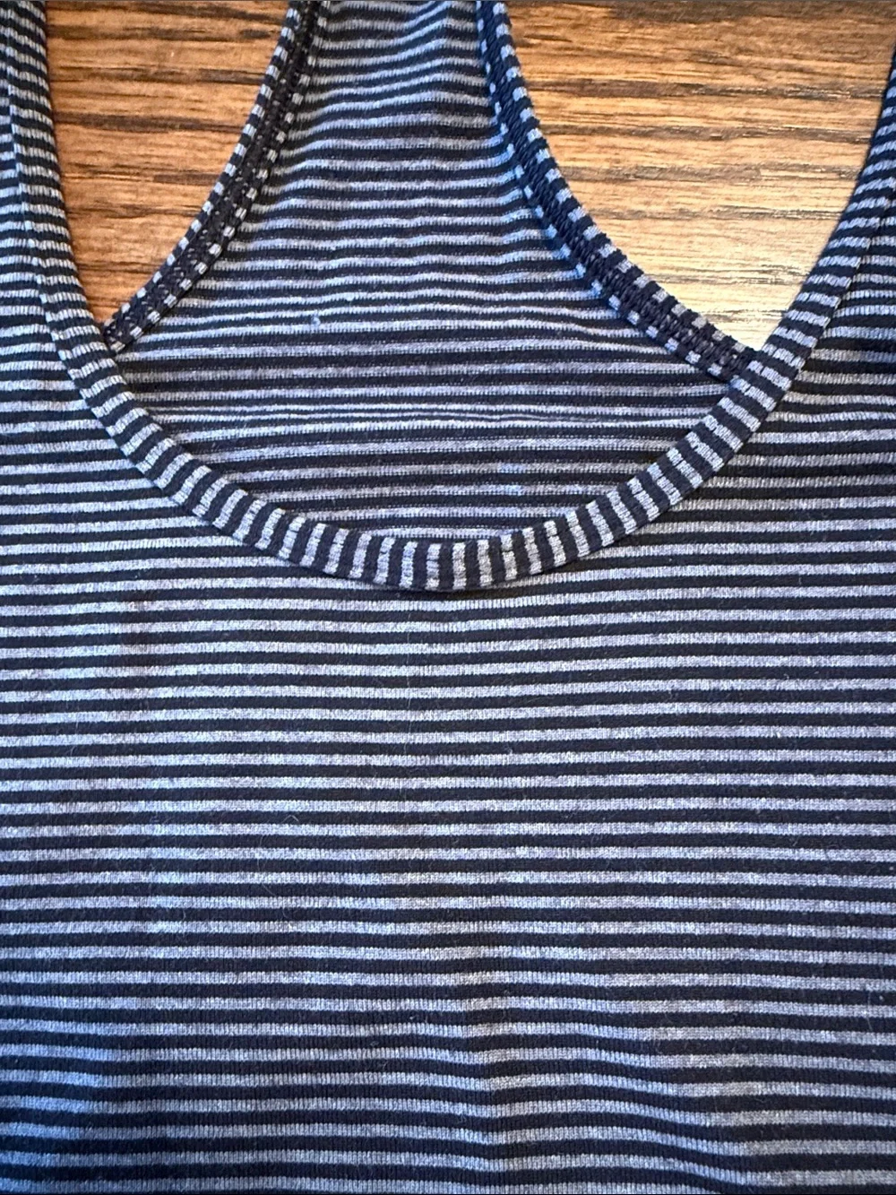 Lululemon Blue Black Stripe Racerback Athletic Tank Top Stretch Yoga Workout